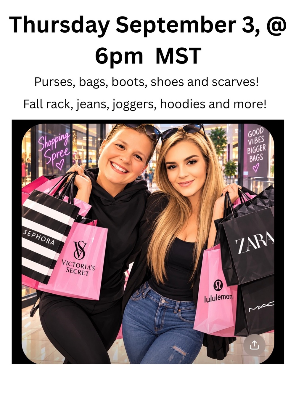 Live with Brandie & Joanne Thursday September 3rd @ 6pm MST